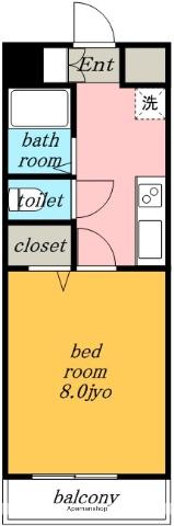 メゾンエルブロック(1K/3階)の間取り写真