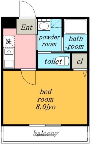 マーブルワン(1K/3階)の間取り写真