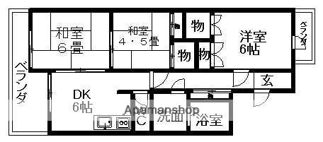 成願寺ビル(3DK/3階)の間取り写真