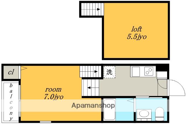 エスパス・リブレ(1K/1階)の間取り写真