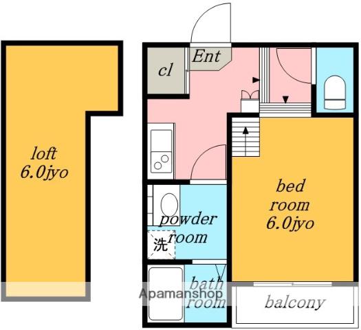 AIR DE VIVRE(1K/2階)の間取り写真