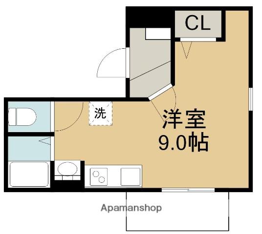 ウィングコート徳川(ワンルーム/5階)の間取り写真