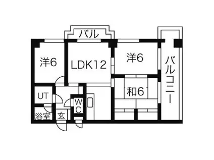 グレース川村(3LDK/7階)の間取り写真