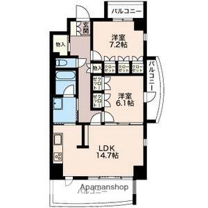 サムティレジデンス名城公園(2LDK/3階)の間取り写真