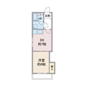 コーポ徳川(1DK/2階)の間取り写真