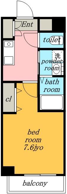 コートデリヴィエール上飯田(1K/4階)の間取り写真