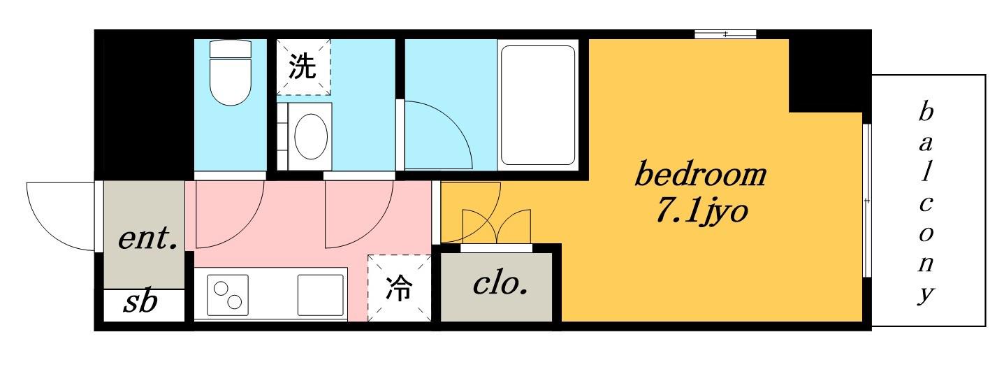 VANCOUVER1118大曽根(1K/4階)の間取り写真