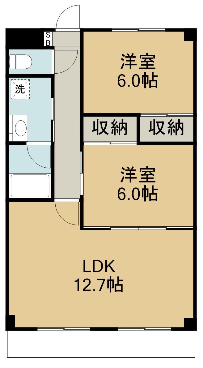 セピアハイツ(2LDK/1階)の間取り写真