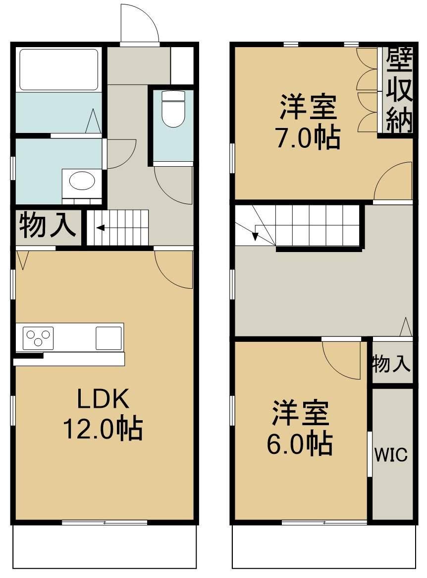 フォレストメゾン如意　Ａ棟(2LDK)の間取り写真