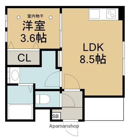 SWISH GARDEN(1LDK/2階)の間取り写真