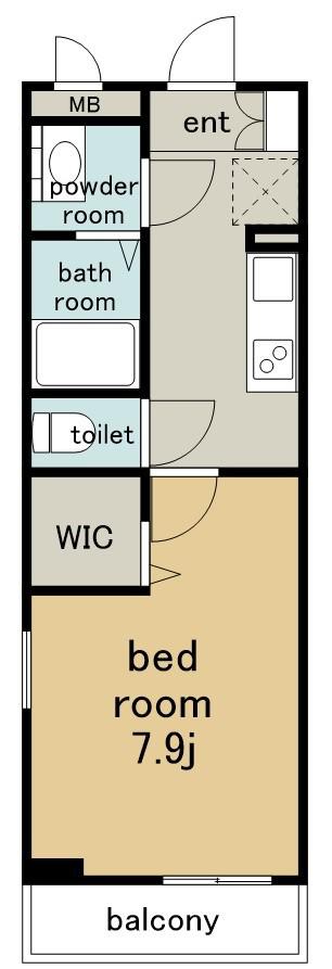 リコルテ シャンティ(1K/3階)の間取り写真