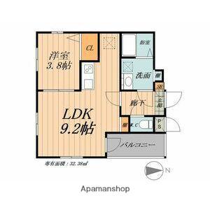 CHERIM名城公園(1LDK/1階)の間取り写真