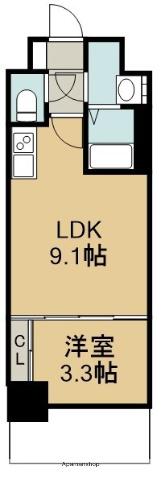 CREST TAPP大曽根Ⅱ(1LDK/8階)の間取り写真