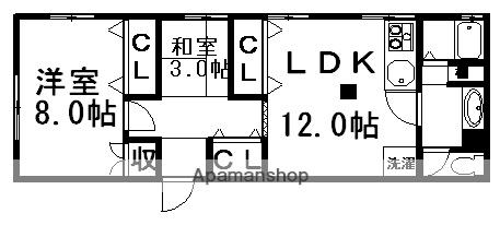 黒川荘(2LDK/2階)の間取り写真