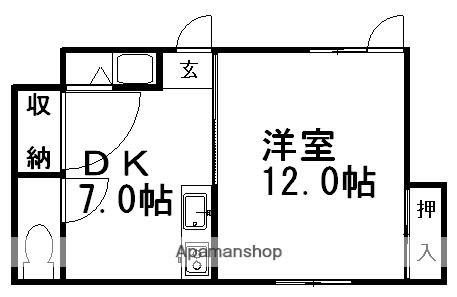 黒川荘(1DK/2階)の間取り写真