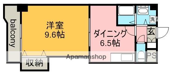 レジデンス黒龍(1DK/3階)の間取り写真