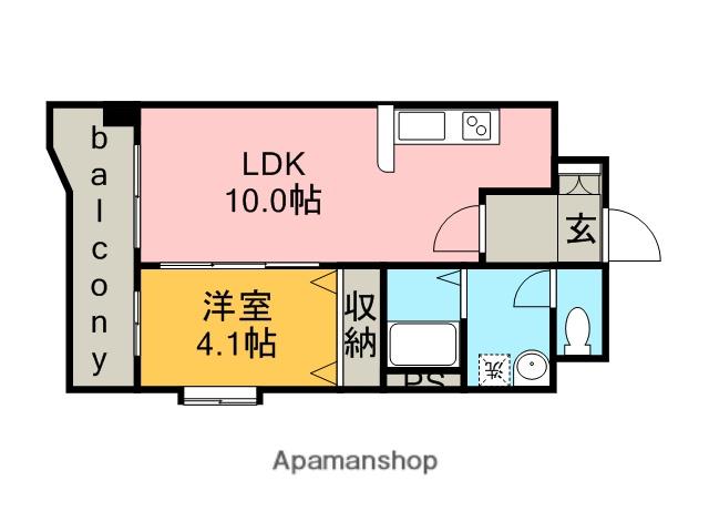 RESIDENCE栴檀(1LDK/4階)の間取り写真