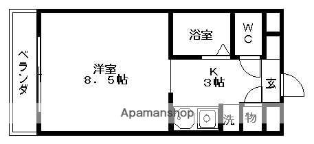 グランドハイネス御成(1K/7階)の間取り写真