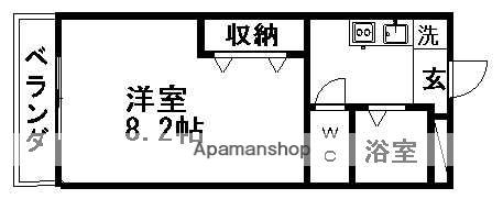 清水朝日マンション(1K/2階)の間取り写真
