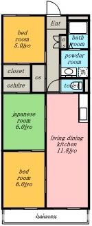 シャリテ西味鋺S棟(3LDK/3階)の間取り写真