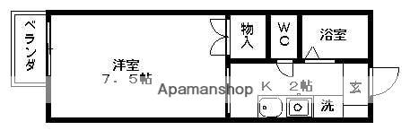 ハイツ昴(1K/1階)の間取り写真
