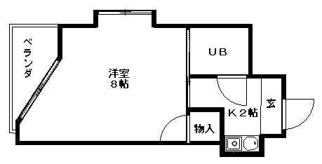 ジュネス平松(1K/3階)の間取り写真