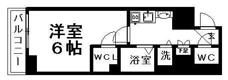 プレサンス泉セントマーク(1K/2階)の間取り写真