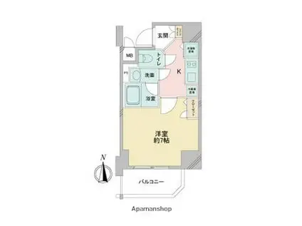 APEX名古屋栄PREMIERLIFE(1K/10階)の間取り写真