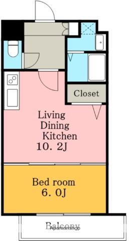 H-F名駅北レジデンスイースト(1LDK/9階)の間取り写真