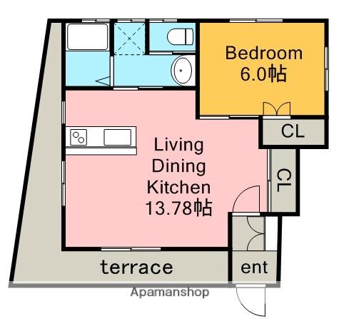 ローズコートⅡ(1LDK/1階)の間取り写真