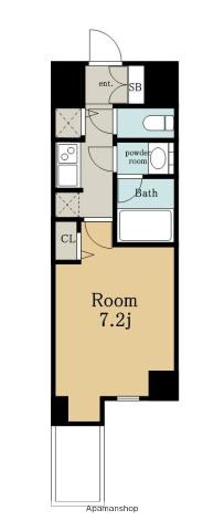 セイワパレス丸の内駅前プレミア(1K/13階)の間取り写真