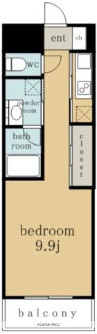 エスペランサ上前津(ワンルーム/14階)の間取り写真