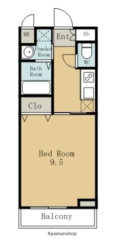 ロータス本陣通(1K/7階)の間取り写真