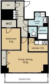 セイワパレス丸の内駅前(1LDK/13階)の間取り写真