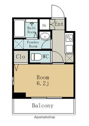 エステムコート名古屋泉プラチナムゲート(1K/11階)の間取り写真