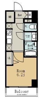 プレサンスNAGOYAシティオ(1K/12階)の間取り写真