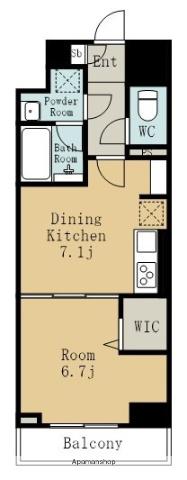 モンテーニュ名駅(1DK/7階)の間取り写真