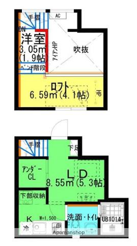アコモ岩塚(ワンルーム/1階)の間取り写真