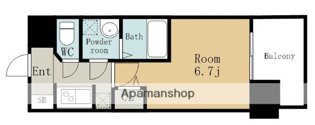 S-RESIDENCE上前津(1K/11階)の間取り写真