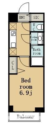 プレサンス東別院駅前Ⅱ(1K/2階)の間取り写真