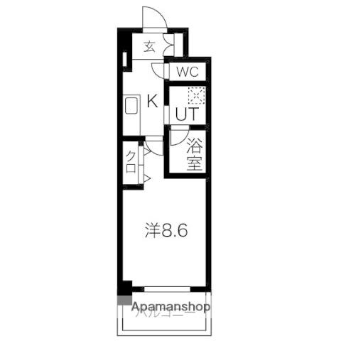 PURE RESIDENCE 名駅南(1K/6階)の間取り写真