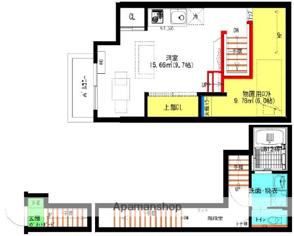 RAFFINE賑町(ワンルーム/2階)の間取り写真