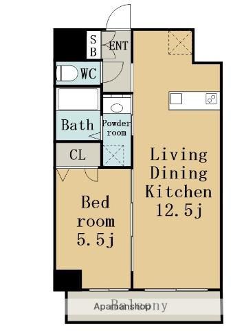 プレサンス新栄アーバンフロー(1LDK/8階)の間取り写真