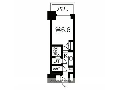 ファステート名古屋駅前ドリーム(1K/13階)の間取り写真