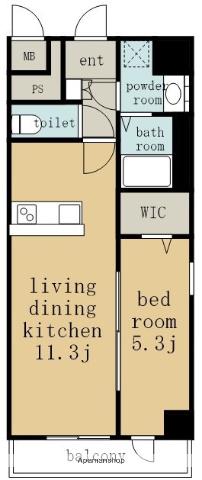 エスポワール黄金(1LDK/2階)の間取り写真