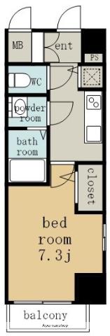 エスリード上前津セレーノ(1K/15階)の間取り写真