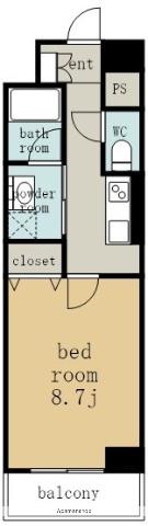 パークゲート栄白川(1K/4階)の間取り写真