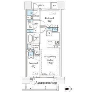 GRANPASEO丸の内(2LDK/4階)の間取り写真