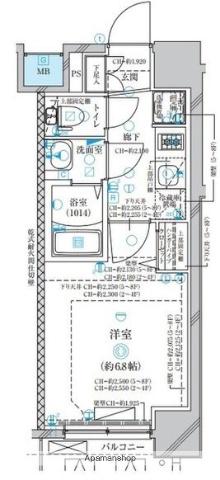 ディアレイシャス名古屋太閤通Ⅱ(1K/2階)の間取り写真