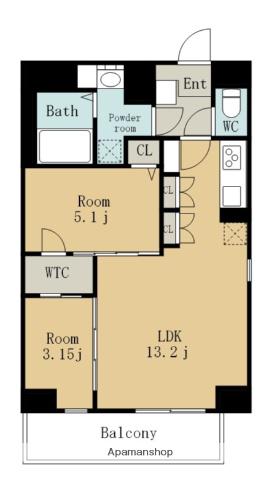 クレストタワー栄(2LDK/12階)の間取り写真